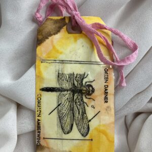 Art Tag - Yellow Dragonfly with Numbers